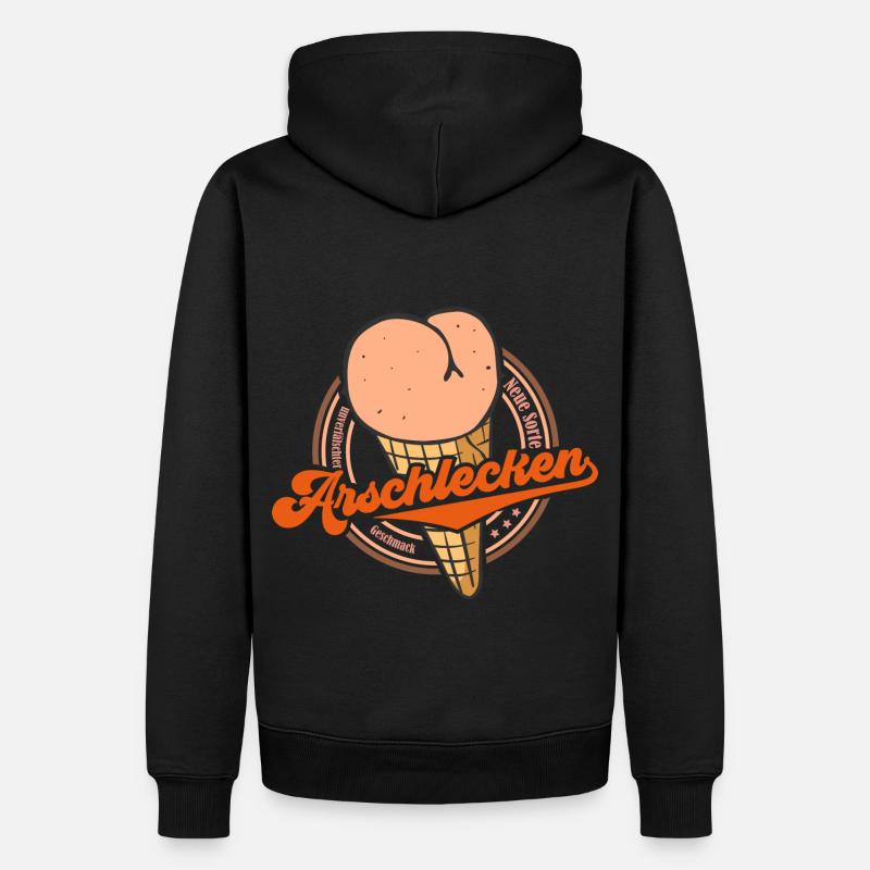 Arschlecken (Neue-Eis-Sorte-Edition) - Männer Premium Bio Hoodie - Schwarz