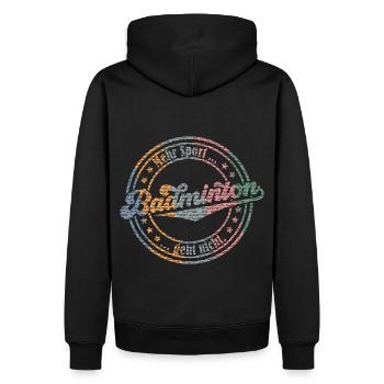 Badminton (Mehr-Sport-geht-nicht-Edition) - Männer Premium Bio Hoodie - Schwarz - Hinten - Nico (187cm)