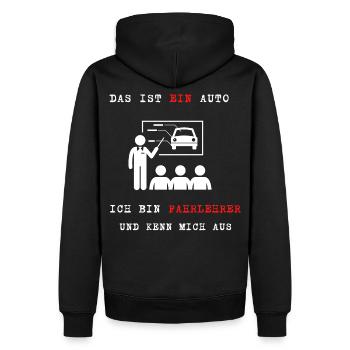 Das ist EIN Auto Ich bin Fahrlehrer - Männer Premium Bio Hoodie - Schwarz - Hinten - Nico (187cm)