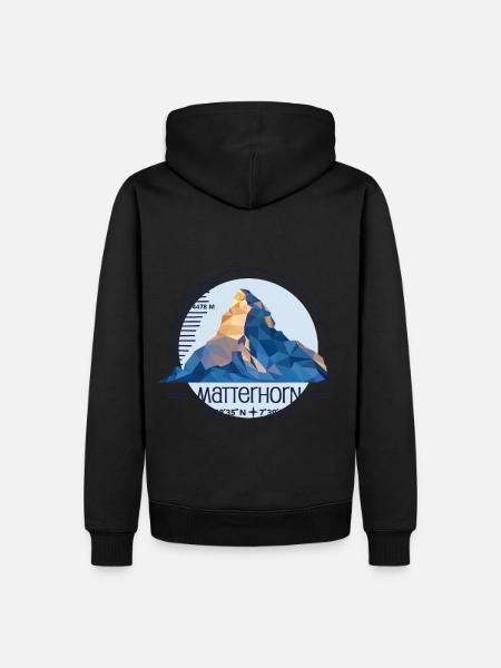 Matterhorn Hiking Hike Zermatt Souvenir - Men’s Premium Organic Hoodie - black