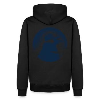 Pinguin dressed in black - Sweat à capuche Premium bio Homme - noir - Dos - Nico (187cm)