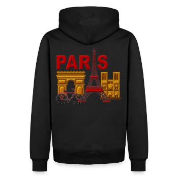 Ich erinnere mich, Paris Frankreich - Männer Premium Bio Hoodie - Schwarz - Hinten - Nico (187cm)