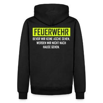 Freiwillige Feuerwehr Asche Geschenkidee - Männer Premium Bio Hoodie - Schwarz - Hinten - Nico (187cm)