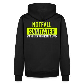 Paramédicaux d'urgence Aidez-nous là où d'autres regardent gawk - Sweat à capuche Premium bio Homme - noir - Dos - Nico (187cm)