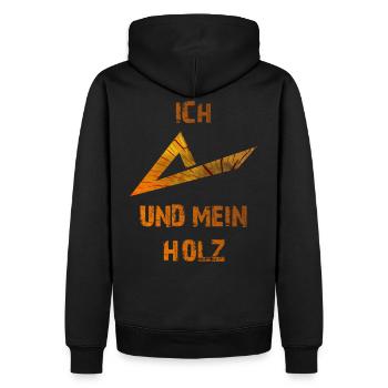Ich und mein Holz - Männer Premium Bio Hoodie - Schwarz - Hinten - Nico (187cm)