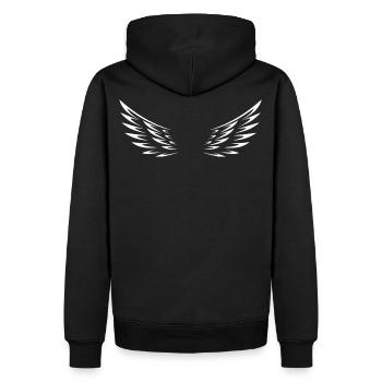 coulisses - Sweat à capuche Premium bio Homme - noir - Dos - Nico (187cm)