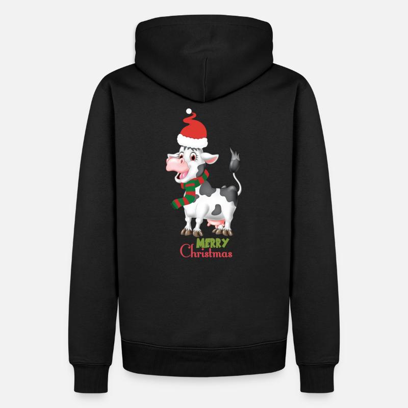 Joyeux Noël - vache - Sweat à capuche Premium bio Homme - noir