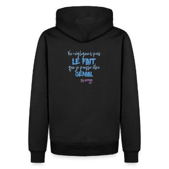Inspiration, motivation : Je suis génial - Sweat à capuche Premium bio Homme - noir - Dos - Nico (187cm)