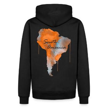 South America - Men’s Premium Organic Hoodie - black - Back - Nico (187cm)