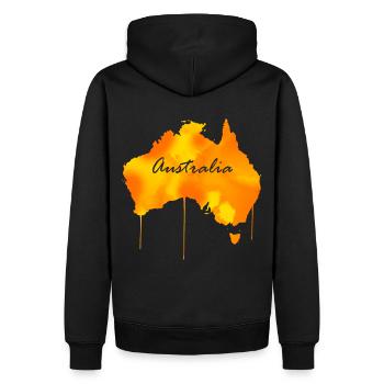 Carte du monde des bas-continents australiens - Sweat à capuche Premium bio Homme - noir - Dos - Nico (187cm)