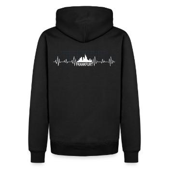 Francfort-sur-le-Main - Sweat à capuche Premium bio Homme - noir - Dos - Nico (187cm)