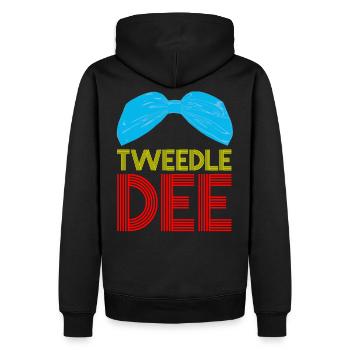 Tweedle Dee and Tweedle Dum Partner Shirts - Men’s Premium Organic Hoodie - black - Back - Nico (187cm)