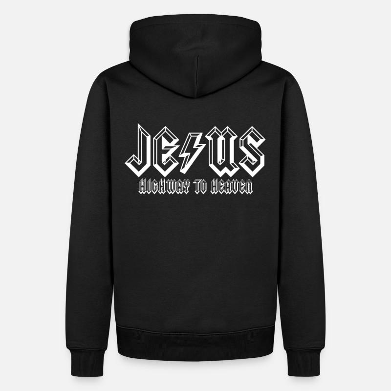 Jésus Highway To Heaven - Sweat à capuche Premium bio Homme - noir