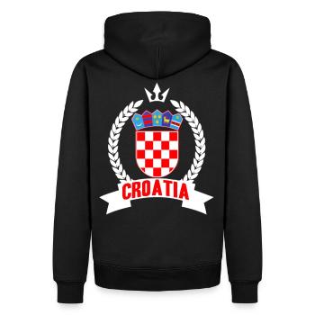 Kroatien Hrvatska Croatia Fan - Men’s Premium Organic Hoodie - black - Back - Nico (187cm)