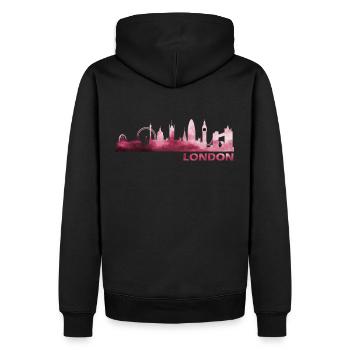 Londres - Sweat à capuche Premium bio Homme - noir - Dos - Nico (187cm)