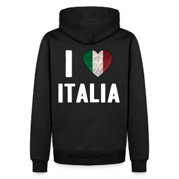 I Love Italia Italy Gift Love - Men’s Premium Organic Hoodie - black - Back - Nico (187cm)