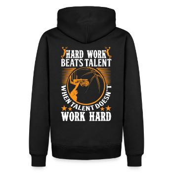 basketball Hard Works - Männer Premium Bio Hoodie - Schwarz - Hinten - Nico (187cm)