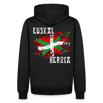 Pays Basque - Euskal Herria 20 - Sweat à capuche Premium bio Homme - noir - Dos - Nico (187cm)