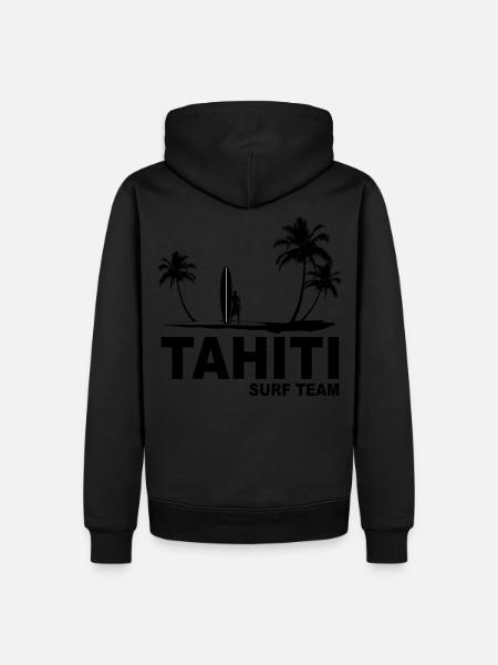 Tahiti surf team - Sweat à capuche Premium bio Homme - noir