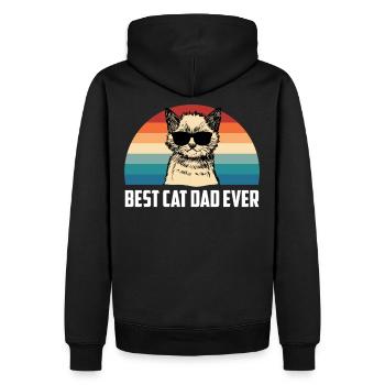 Bester Katzen Papa Ever Best Cat Dad Ever Lustig - Männer Premium Bio Hoodie - Schwarz - Hinten - Nico (187cm)