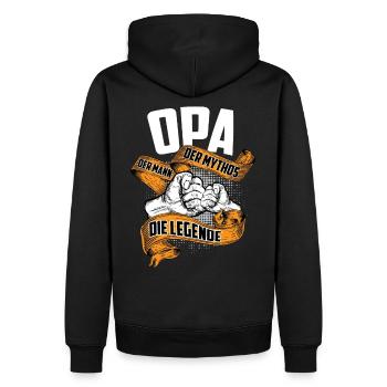 Opa Der Mann Der Mythos Die Legende - Männer Premium Bio Hoodie - Schwarz - Hinten - Nico (187cm)