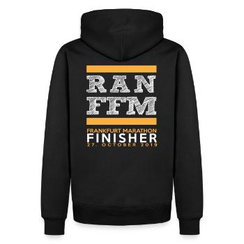 Frankfurt Marathon 2019 Finisher Shirt Lauf Läufer - Männer Premium Bio Hoodie - Schwarz - Hinten - Nico (187cm)