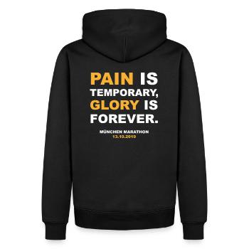 München Marathon 2019 Finisher Shirt Lauf Läufer - Männer Premium Bio Hoodie - Schwarz - Hinten - Nico (187cm)