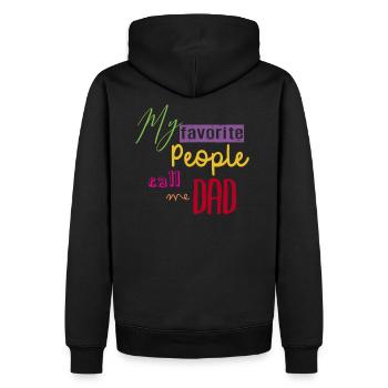 Idée cadeau chemise papa Papa papa Noël - Sweat à capuche Premium bio Homme - noir - Dos - Nico (187cm)