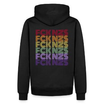 FCK NZS - The world is colorful! - Against the right wing - Men’s Premium Organic Hoodie - black - Back - Nico (187cm)