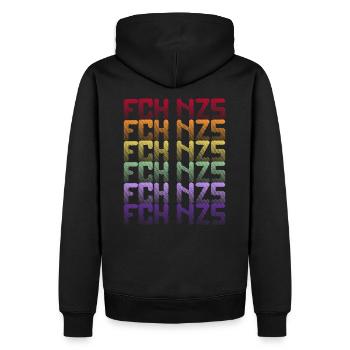 FCK NZS - The world is colorful! - Against the right wing - Men’s Premium Organic Hoodie - black - Back - Nico (187cm)