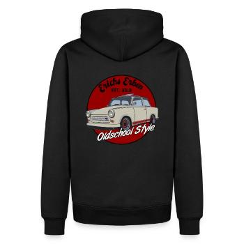 oldchool style 601 - Männer Premium Bio Hoodie - Schwarz - Hinten - Nico (187cm)