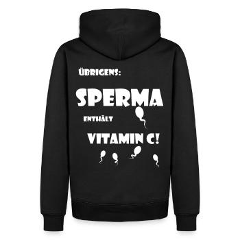 sperma enthält vitamin c notgeil lustig spass - Männer Premium Bio Hoodie - Schwarz - Hinten - Nico (187cm)