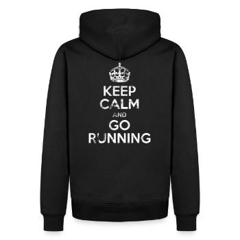 Great running shirt - Keep Calm and Go Running - Men’s Premium Organic Hoodie - black - Back - Nico (187cm)
