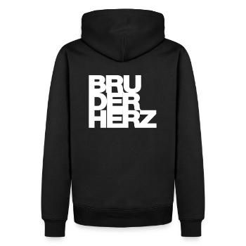 Bruderherz Bester Bruder der Welt Geschenkidee - Männer Premium Bio Hoodie - Schwarz - Hinten - Nico (187cm)