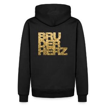 Bruderherz Bester Bruder der Welt Geschenkidee - Männer Premium Bio Hoodie - Schwarz - Hinten - Nico (187cm)