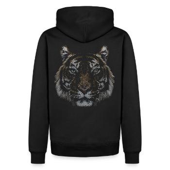 tigre - Sweat à capuche Premium bio Homme - noir - Dos - Nico (187cm)