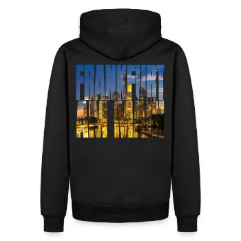Photo de Francfort-sur-le-Main - Sweat à capuche Premium bio Homme - noir - Dos - Nico (187cm)