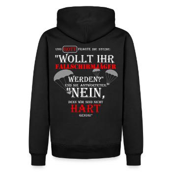 fallschirmjäger härter als steine bundeswehr - Männer Premium Bio Hoodie - Schwarz - Hinten - Nico (187cm)