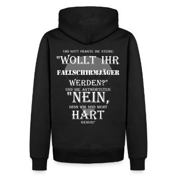 fallschirmjäger härter als steine bundeswehr - Männer Premium Bio Hoodie - Schwarz - Hinten - Nico (187cm)