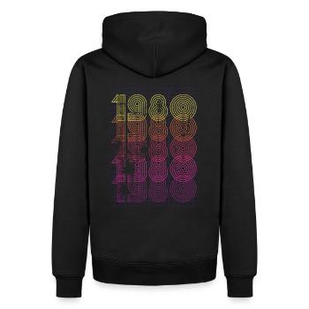 1980, 40. Geburtstag, Geburtstag, Geschenk, Ideen - Männer Premium Bio Hoodie - Schwarz - Hinten - Nico (187cm)