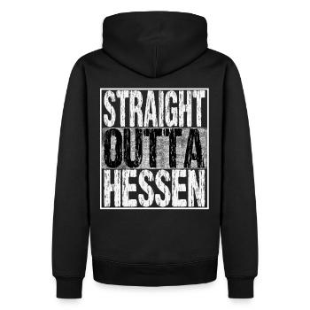 Directement depuis Hessen directement depuis Hessen - Sweat à capuche Premium bio Homme - noir - Dos - Nico (187cm)