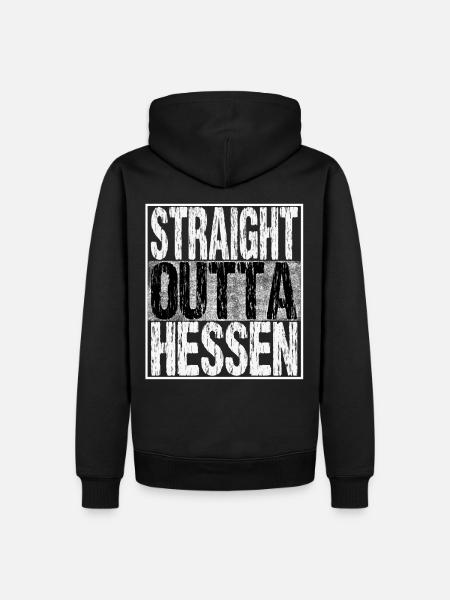 Straight outta Hessen direkt aus Hessen - Männer Premium Bio Hoodie - Schwarz