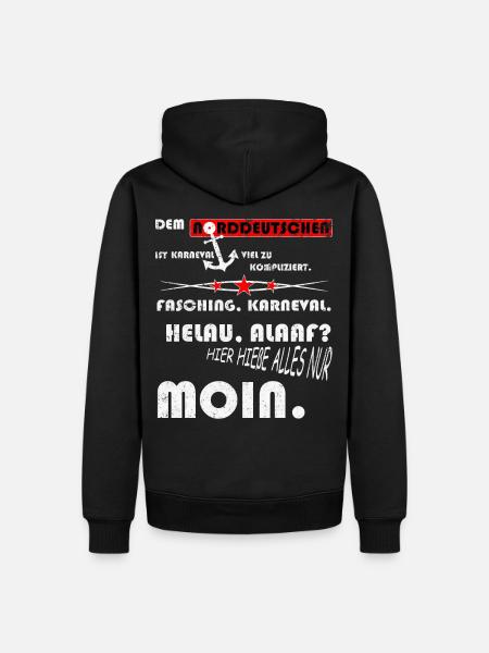 karneval in norddeutschland moin - Männer Premium Bio Hoodie - Schwarz