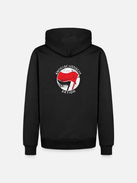 Antifa - Gegen Rechts - Männer Premium Bio Hoodie - Schwarz