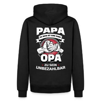 Papa Zu Sein Ist Eine Ehre Opa Zu Sein Unbezahlbar - Männer Premium Bio Hoodie - Schwarz - Hinten - Nico (187cm)