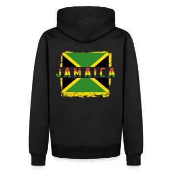 jAMAICA - Männer Premium Bio Hoodie - Schwarz - Hinten - Nico (187cm)