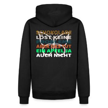 Schokolade löst keine Probleme - Männer Premium Bio Hoodie - Schwarz - Hinten - Nico (187cm)
