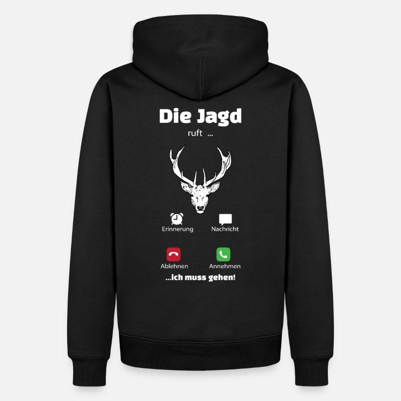 Jagd ruft Geschenk Jäger - Männer Premium Bio Hoodie - Schwarz