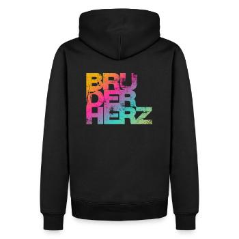 Bruderherz Bester Bruder der Welt Geschenkidee - Männer Premium Bio Hoodie - Schwarz - Hinten - Nico (187cm)