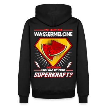 Ich habe eine Wassermelone getragen - Superkraft - Männer Premium Bio Hoodie - Schwarz - Hinten - Nico (187cm)